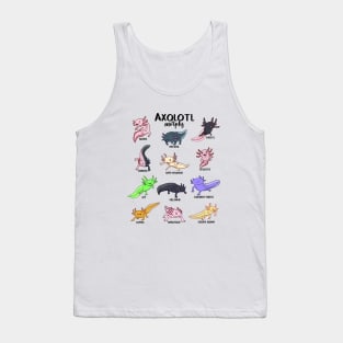 Various kawaii axolotl Tank Top